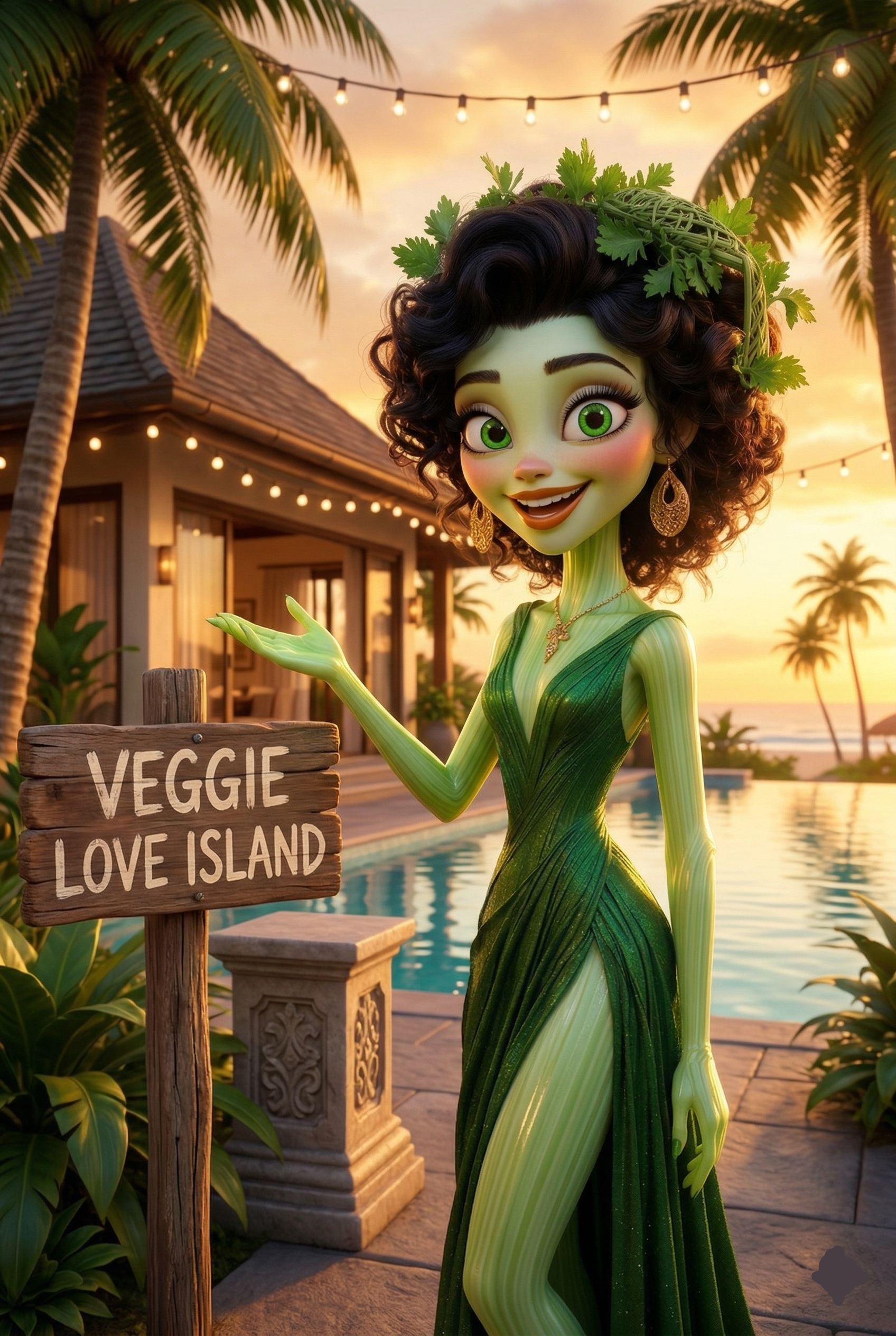 Celery welcomes you to Veggie Love Island